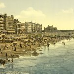 1.3.09.OSTENDE, machine bain cabine plage mer